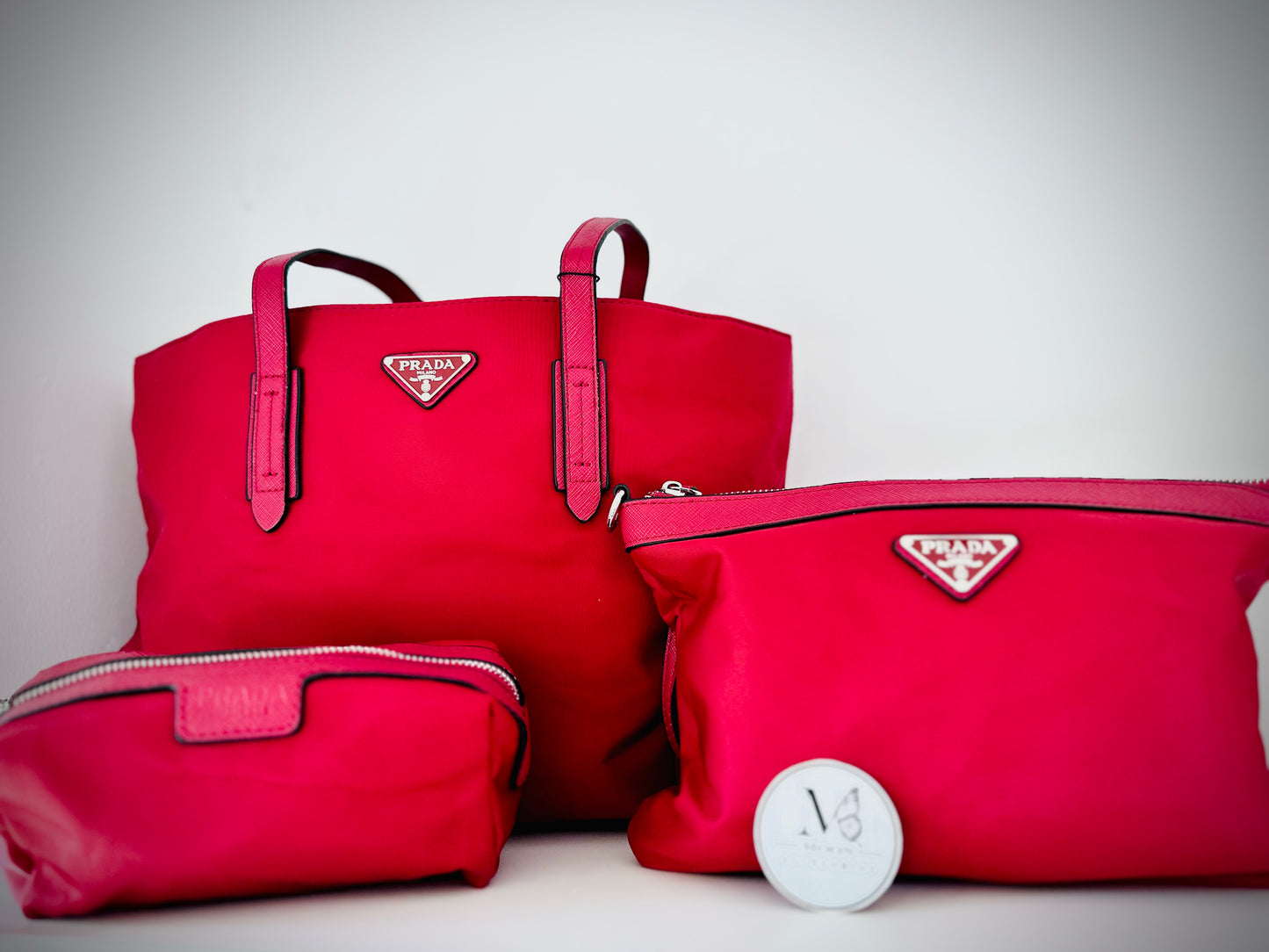 Set 3 pzas bolsa PRADA Red